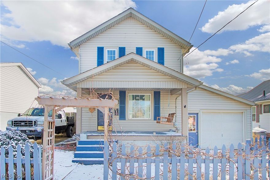 Here is your chance to secure a spot in the adorable town of Minerva with this 2 bedroom 1 bath bungalow right down the street from Bicentennial Park and Minerva municipal park/swimming pool. This charming home has had plenty of updates over the past couple years including a new roof, furnace, A/C, electric, plumbing, and more! Walk into the front door to the living room with new wood look laminate floors and fresh paint. The eat-in kitchen around the corner has nice space with granite counters, a new farmhouse sink and faucet, freshly painted cabinets, and a new dishwasher. The kitchen has real hardwood flooring that was sanded and stained last year. Both bedrooms upstairs also have real hardwood floors. The owner’s suite floors have been sanded and painted this year. The bathroom is new from top to bottom with vinyl flooring, toilet, vanity, and a subway tile shower giving the bathroom that modern sheek look! The outside of the home has a couple neat surprises. With the growing cost