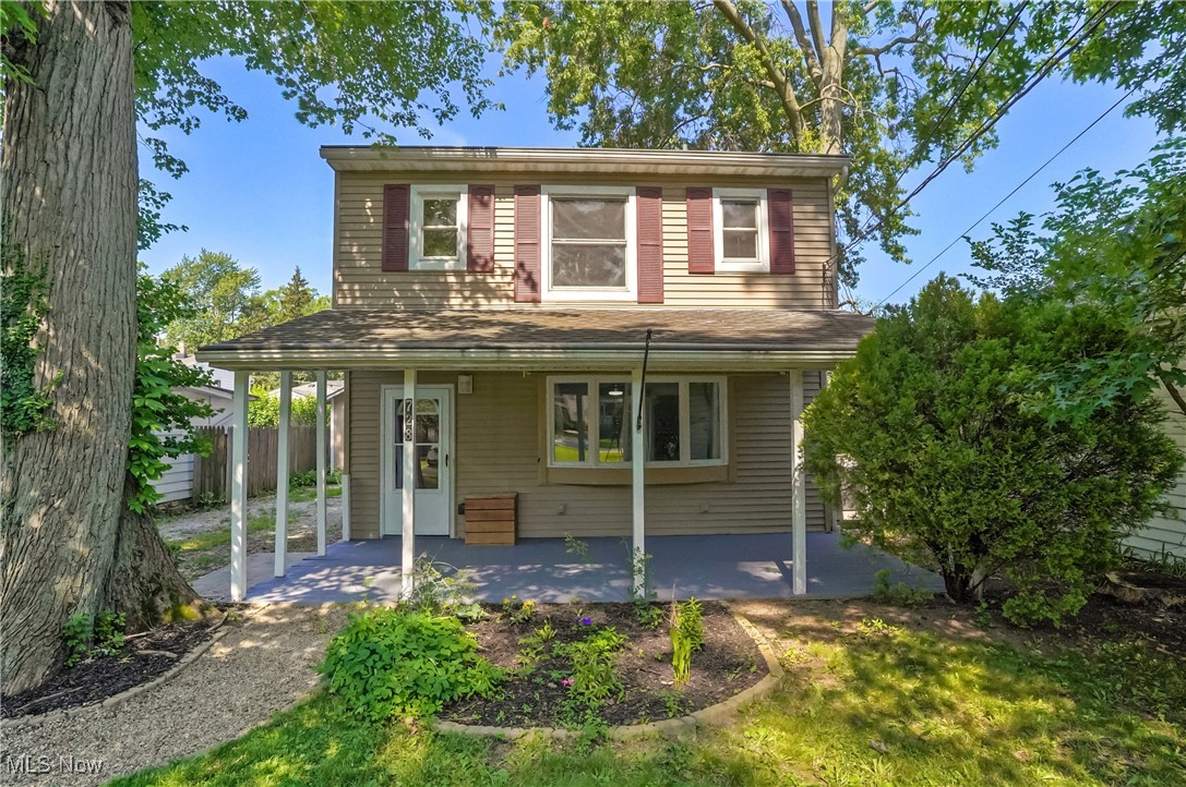 If you’re looking for a charming, move-in ready Colonial in the heart of Eastlake - look no further than this 4-bedroom, 2-bath home with over 1600 sq ft in the Willoughby-Eastlake School District. This wonderful home has been lovingly cared for and includes many major upgrades: Master Bath (25), refrigerator (23), dishwasher (22), first floor AC (21), and newer roof and siding. The covered front porch offers a convenient and comfortable place to relax and enjoy a light summer breeze. Inside, the large family room features a beautiful bay window, luxury vinyl flooring and fresh paint. Spacious kitchen features all major appliances and has tons of cabinets, storage, and counterspace. There is also a full bath on the first floor. The nearby laundry/utility room has access to the private back patio. Second floor features 4 generously sized bedrooms, all with fresh paint, closets, and central AC. The updated full bath features a tile shower surround, bench seat and glass door, adding a touch of modern flare. Outside, a storage shed is conveniently located for all your outdoor storage needs. Prime location with access to shopping, dining, entertainment, schools, and highways. Don’t miss your chance to own this beautifully updated home! Schedule a showing today!