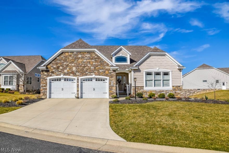 Breathtaking 3 bedroom, 3 full bath ranch with an open floor plan and vaulted ceilings! Peaceful, serene water views right in your backyard! Step inside the impressive foyer with soaring ceilings that continue into the main living area. Large skylights fill the space with natural light, really making it feel warm and welcoming. Find your culinary inspiration in the updated kitchen with Kemper hickory cabinets, granite counters, black stainless steel appliances and ample pantry space! Enjoy casual meals at the breakfast bar or gather around the table in the dining room with access to the 16x12 vinyl back deck. The open great room boasts a gorgeous floor-to-ceiling stone fireplace, a lovely aesthetic and will keep you warm all winter! The master suite is tucked to the back of the house for privacy and offers 2 closets and a private master bath with dual sinks, a soaking tub and separate shower. 2 bedrooms on the other side of the home plus a full bath with a beautiful vanity. First floor