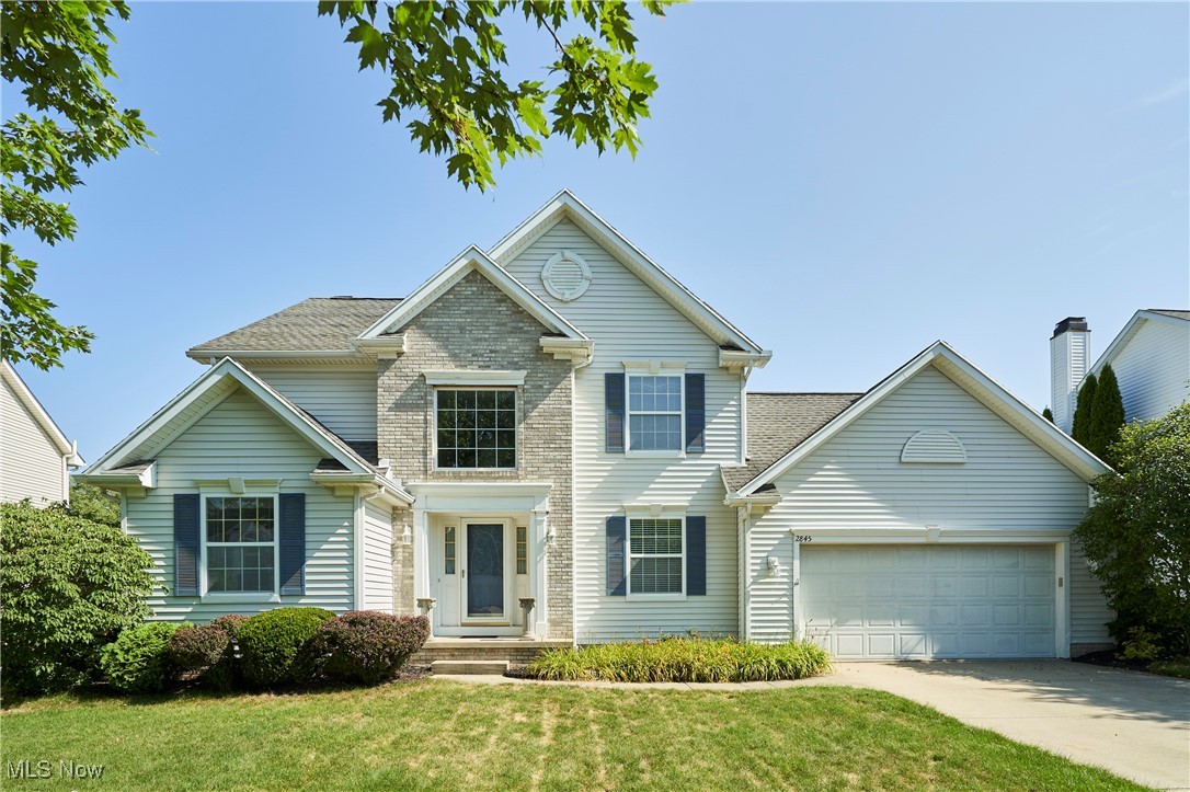 Welcome to The Villages at Fairlawn! At the top of a quiet cul-de-sac sits a beautiful 3-bedroom, 2.5 bath Colonial spread across 2,007 sq. ft. above grade (plus a large unfinished basement with loads of potential). You are greeted by beautiful hardwood floors as the main level unfolds with a layout perfectly suited for both entertaining and everyday living. Highlights include a formal dining room, a private home office, and a formal living room with French doors that open directly to the family room, complete with a cozy gas fireplace. Just beyond the family room, the spacious eat-in kitchen offers access to the back deck and a serene view of the pond and fountain. A convenient half bath and main-level laundry complete this thoughtfully designed main floor. Upstairs, the primary bedroom boasts vaulted ceilings, dual closets, and a private en suite with his-and-hers vanities, a soaking tub, and a stand-in shower. Two additional bedrooms and a full bath complete the second level. Additional highlights include a 2-car attached garage, a back deck with a pergola, an irrigation system in the front and back yard, a security system, and a serene view of the fountain and pond in the backyard. Located just minutes away from Fairlawn/Montrose shopping and restaurants, Copley-Fairlawn CSD, and convenient highway access, this home is a must-see! Don’t miss out, schedule your showing today!