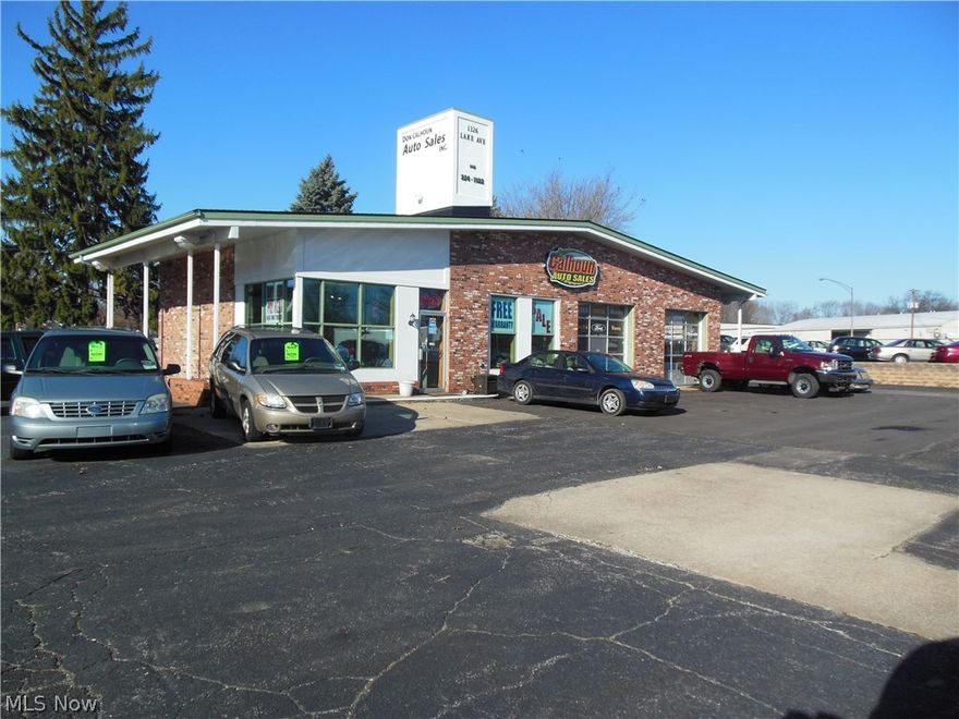 Excellent location and facilities.  Currently used for car sales.  Suitable for many uses.