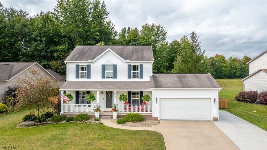 Welcome home to this amazing, 3 bedroom, 2.5 bath colonial that has a charming front porch and sits on a third of an acre in the desirable Forest Ridge! You will fall in love with this bright and open floor plan that has hardwood floors throughout. The large, living room features a stone, gas fireplace and opens to the spacious eat-in kitchen with all new, stainless appliances (2021). There is a large bay window and sliding glass doors that opens to the fenced-in yard, 20 x 16 deck for entertaining and storage shed. There is also a half bath and laundry w storage on this floor that includes the newer washer and dryer. The 2nd floor has 3 bedrooms, one of which is a primary en-suite with vaulted ceilings, walk in closet. There are 2 additional bedrooms, abundance of storage and a guest bath that complete the second floor. The large, newly finished basement has laminate flooring and extra baseboard heating which adds functional square footage for entertaining. You'll find a workout area,