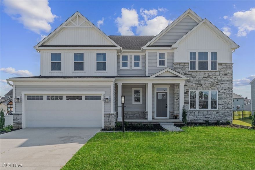 This beautifully designed home combines modern style with comfort and functionality, perfect for family living and entertaining. A cozy front porch invites you in, leading to a bright and welcoming living room featuring built-ins around the fireplace and large windows that flood the space with natural light. New LVP flooring and a neutral white palette enhance the airy, open feel throughout the main floor. The open-concept layout flows seamlessly into the kitchen and dining areas. The kitchen boasts a center island, under-cabinet lighting, ample cabinet space, microwave, range, and refrigerator. The dining area opens through sliding doors to the backyard, creating a perfect space for family gatherings and outdoor fun. A main-floor office offers flexible space for work or study, complemented by a bonus room for recreation or additional office needs. A convenient half bath completes the first floor. Upstairs, you’ll find four spacious bedrooms, including a primary suite with two walk-in closets and a luxurious en-suite bathroom featuring a double vanity and a Roman shower. The additional three bedrooms share a full bathroom, and the second-floor laundry adds practical convenience for family life. Outside, a large backyard provides plenty of space for play and relaxation, while the attached two-car garage ensures easy access and storage. This move-in-ready home is perfectly suited for modern family living – don’t miss your chance to make it yours!
