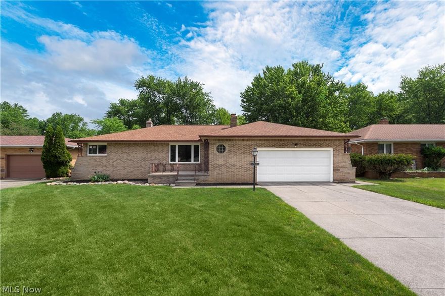 Welcome to this Middleburg Heights ranch home that has a wide open layout & large living spaces. The exterior has all around brick and a front facing two car garage. The main living space features a large picture window & stone wood burning fireplace with mantle & built in concrete shelves. The living and dining room flow into each other which creates the perfect setting for entertaining guests. The kitchen has a dedicated dining area of its own for casual family meals. This space has direct access to the enclosed back porch with nature stone flooring. All three bedrooms are spacious and have ample closet space. The finished basement includes a wide open living area with plush carpet, fireplace, and full bathroom. The wide open backyard is flat & grassy with no rear neighbors. New 2020 furnace, 2018 AC , & 2012 roof. Schedule a private showing today!