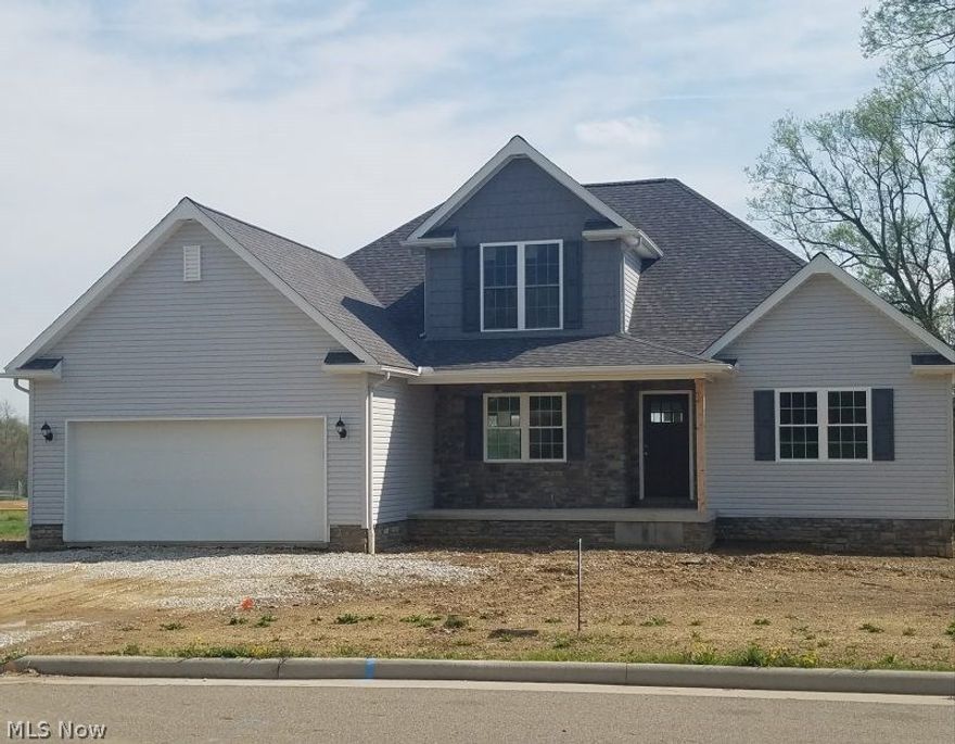 New Construction!
2,071 sq. ft. (1,847 sq. ft. + 224 sq. ft. open) Cape Cod w/ 3 Bedroom, 2.5 Bath, 2 Car Garage, & Covered Front Porch

Open concept, story and a half: Master suite on main floor, with two bedrooms and one bath on second floor. Dedicated living room that can be used as a dining room, office, or play room. Large great room with two story ceiling. Large country kitchen with peninsula bar. Sliding door to future patio off of dining room. Mudroom with built-in bench. Main floor laundry room. Plenty of closet space and storage throughout. Oversized two-car garage (20'w x 24'd), with 16'w overhead garage door. Exterior features custom stone work and shake siding. Full basement with rough plumbing for future bath.

Oversized Poplar trim package with Craftsman style cabinetry. Stunning hardwood and tile flooring throughout main floor. Open handrail leading to second floor, overlooking great room. Tile shower in master bath with his & her closets.

Lot #1 in Country View