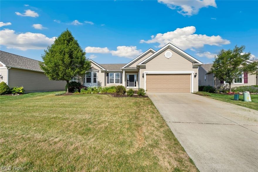 If you want to live in Pioneer Ridge, this is the one you've been waiting for. This  model is impeccable, with many custom upgrades, just move your furniture in. Open floor plan with large great room featuring large windows that frame the an amazing view of wild life and nature. Gourmet kitchen with large center island, plenty of cabinets and counter space, and separate dining area. Master bedroom has private bath and huge walk-in closet. Guest bedroom has their own private bath and walk-in closet. Home also has a large office and a full 2,200 sq ft unfinished basement. Relax on the  back patio overlooking plenty of green space. Pioneer Ridge is northeast Ohio's premier 55+, active lifestyle, resort style community. Enjoy the indoor and outdoor pools, the state-of-the-art exercise facility, bocce courts, pickle ball courts, and the many daily activities planned by our full-time activity director. 
Call today for your private showing.