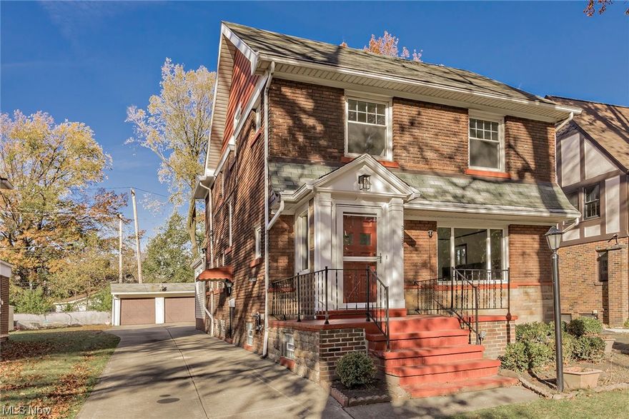 Wonderful opportunity for a nicely updated 4 br 3 and a half bath colonial near Shaker Square and Shaker Heights Schools! Large rooms, lots of updates, freshly painted throughout, newer carpet, newer vinyl flooring in kitchen and bathrooms. Unfinished attic could be a 5th bedroom or just great storage. Sunroom off formal dining room, finished basement, Deck off back of the house. Oversized shed attached to 2-car garage. All this and more! This home is in the city of Cleveland but is in Shaker Heights schools!