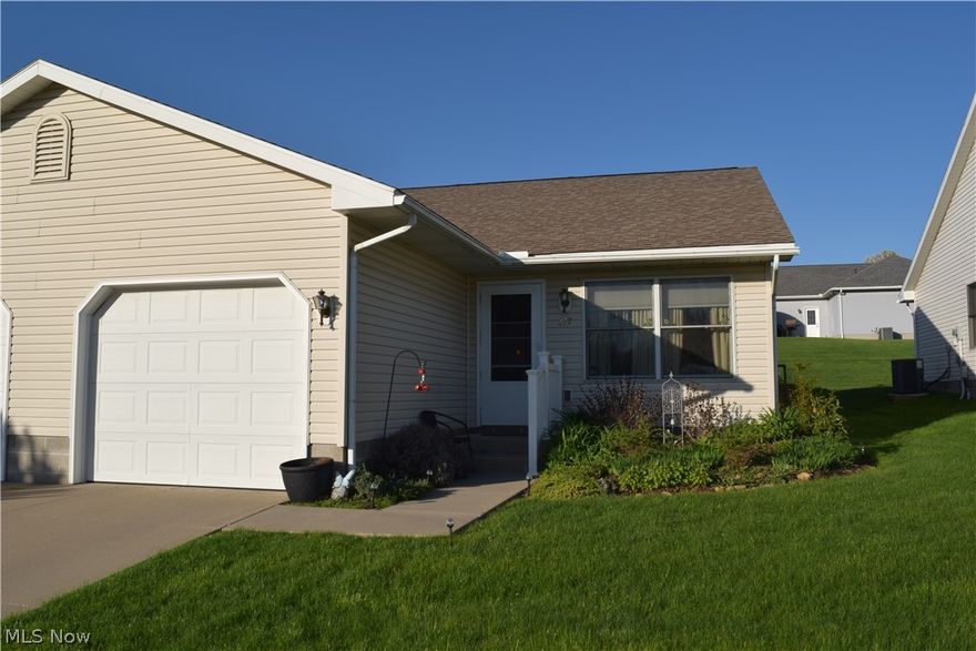 Move in Ready! 2 Bedroom, 2 bath ranch with 3 season sun porch. Kitchen has under counter lighting and eating bar. Updates since 2015 include; freshly painted, new carpet, new faucets, window treatments, master closet organizer. Enjoy the season relaxing on enclosed 3 season sun porch (2016). Master bath with walk in shower. Convenient location to shopping, doctors, hospital and schools.