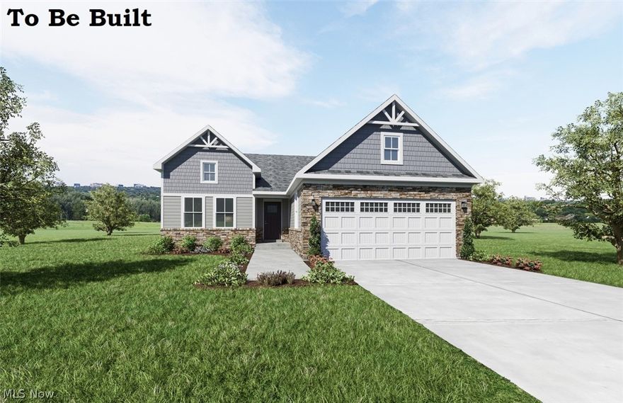 This beautiful open concept ranch floorplan features over 1700 sqft, 3 bedrooms and 2 full baths. You will adore your open ranch floor plan that includes landscaping! You will have flex room that can be used and an office or formal dining room, a spacious great room that opens into a gorgeous kitchen that includes a large center island, stainless steel fridge, dishwasher, microwave AND stove! You will have stunning craftsman finishes, brand new cabinetry and Armstrong flooring throughout. Enjoy your private owner's walk in shower that includes a seat, double bowl vanities and a huge walk in closet. Having space to grow or inviting guests over is no issue with its second bathroom and 2 more bedrooms on the first floor. There is no need to stress about extra space as you will have a full unfinished basement for storage or to finish in the future. Along with your perfect home, you will have ability to add a covered rear porch for those beautiful fall days!  Not interested in plowing snow?