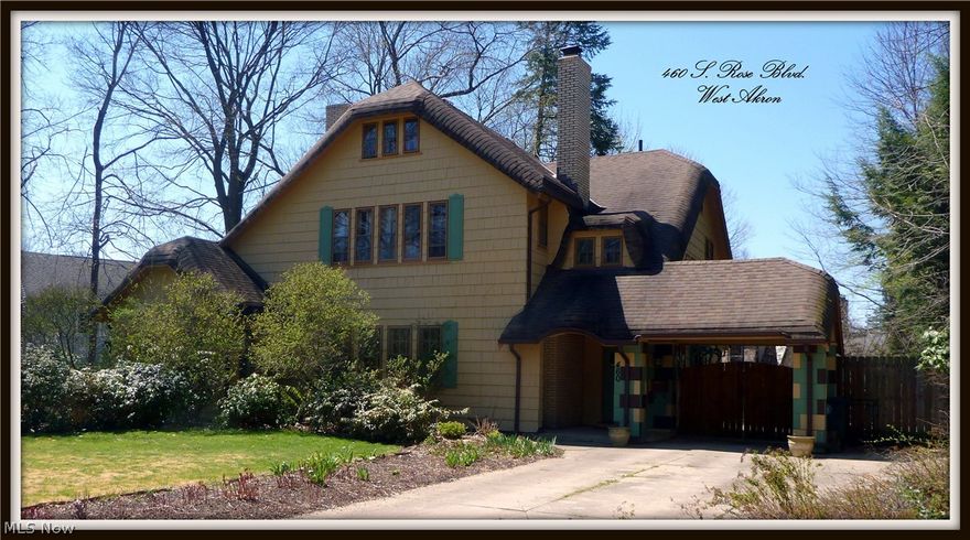 Enjoy the convenience to shopping and downtown as well as the tranquil feel of this lovely neighborhood. In a West Akron established area of stately homes, settle down in this home built with the quality of a bygone era. Enjoy the cozy charm of a mantled brick fireplace in your spacious family room. The beamed ceiling with massive woodwork gives this room an elegant warmth. Off the living room to a family room with another fireplace and a wall of windows. Through double doors you enter a sunroom, the perfect place to nurture houseplants. From another beamed ceiling hangs a beautiful church pendant, highlighting the expansive dining room. Watch spring blossom outside the windows in this beautiful updated kitchen with a generous number of cabinets; all appliances included. The master bedroom can accommodate the largest bedroom suite and has a large closet. The third bedroom is currently being used as an office with a step up to an area that was once a half-bath and is now being used as a