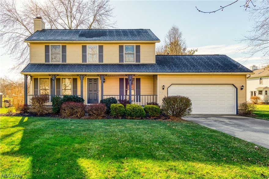 Tired of waiting for that special house to hit the market? Well your wait is over! This beautiful 3 bedroom, 2.5 bath center hall colonial in Fieldstone is available for you today. Call your Preferred Realtor to schedule a showing to see the many updates this seller has made to ensure your new home was move-in ready! The inviting front porch welcomes you into the home through the foyer with the dining room on the right. Straight through to the spacious kitchen with loads of cupboard space, long countertops and all appliances. The living room with fireplace offers a sliding glass door out to the deck and large backyard. Upstairs you will find a master bedroom with attached bath and walk-in closet. The other bedrooms are also good size with another walk-in closet. Full bath in the hall and linen closet. The full basement has a washer/dryer waiting and is a blank slate for you should you ever desire extra space to finish. Attached 2 car garage. Neighborhood offers sidewalks and paths to nearby parks/playground. Seller providing one year Guard home warranty. A/C (2019), Deck refinished (2023), Sliding glass door (2023), Carpet throughout (2023), Paint whole house and ceilings (2023), Garage Door (2023), Flooring Master bath (2023)