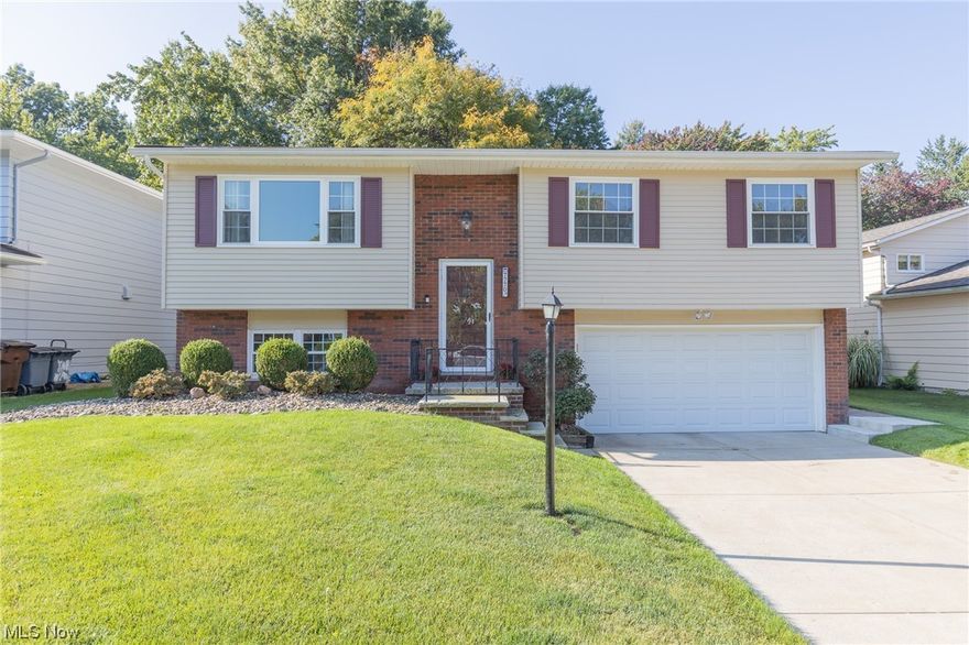 Well-cared for 3 bedroom, 2 bath split-level home situated on a half acre of land on a quiet street in Parma. Very comfortable and functional floorplan. The backyard is an outdoor enthusiast/entertainer's dream with a deep lot, beautiful landscaping, a shed, large wood deck leading down to a covered patio. Sit and relax while you enjoy the deer, hummingbirds, finches, and the occasional owl. Recent updates include: 2018: exterior house painted, A/C and furnace replaced, new dishwasher. 2019: Patio slider door replaced, interior doors, back yard patio surround with rough landscape timbers, new stone in back flower beds. 2020: 1/2 bath redone, exterior concrete sidewalk, steps, and side of the house walkway (new cement). 2021: The rear patio cover was replaced by Bright Covers (strong enough to walk on). 2022: new GE washing machine. Notable features include: an extra shower stall in the laundry room, tilt-in windows in much of the home for ease of cleaning, vented glass block windows on the lower level, and a triple pane slider in the kitchen leading to a beautiful wood deck (recently stained), finally, a clean, heated, attached garage. Home warranty included for added peace of mind. Schedule your private showing today!