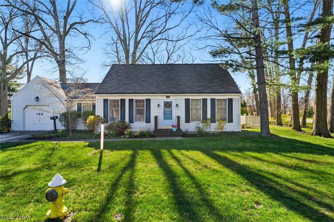 Welcome home to this cute 4 bedroom Cape Cod home. Opening the front door leads into a large living room with newer tile flooring,
bookcases and free standing fireplace. The eat in kitchen has plenty of space with cabinets and counters, stainless refrigerator and
stove, tile backsplash, newer tile flooring. The kitchen has a slider door that leads to a small deck and backyard. Off the kitchen leads to the breezeway/mudroom to a 1 car garage. The breezeway has locker style shelving unit. The 1st floor has 2 bedrooms both with ceiling fans. A full bathroom is updated with newer vanity, lighting and flooring. 2 larger bedrooms are on the 2nd floor with new flooring and ceiling fans. A 2nd full updated bathroom with newer vanity, lighting and flooring complete the upstairs. The full basement is open for storage or finishing. A fenced in area on the side of the yard next to garage for your outside enjoyment. Major updates: Radon Mitigation System, Wall Anchors, Ohio State Waterproofing, Furnace 2/21, Hot Water Tank 11/20. Location of this home is a corner lot with a walking trail across the street. Close to the lake, eateries, shopping, the schools and parks. Schedule your private showing today, this home won't last!