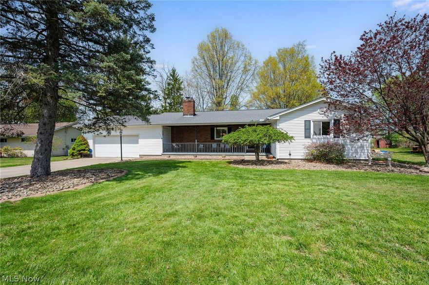 Great ranch home looking for its new owner! Welcome to 7223 Rosedale Drive in Concord, OH located within the Mentor School District. This spacious home features 3 bedrooms and 2 full bathrooms, along with first-floor laundry and an exterior deck, all situated on a generous 0.76-acre lot.  An inviting open front porch welcomes you into the home. Step into the foyer and you'll immediately feel at home. The spacious eat-in kitchen includes all appliances and offers plenty of room for everyday living and entertaining. The comfortable family room features a cozy fireplace, perfect for relaxing evenings.  The centrally located dining area ties the home together and offers flexibility for use as a home office or additional recreational space. All three bedrooms are generously sized.  Just off the laundry area, near the interior access to the garage, you'll find a custom built-in entryway bench and coat rack, which conveniently connects to a full bathroom with a stand-up shower.  The full, unfinished basement includes a 15 x 13 workshop, offering great potential for storage, hobbies, or future finishing. Outside, enjoy a fantastic yard complete with apple trees and 3 rows of Concord grapes and is ideal for outdoor enjoyment.  Conveniently located near restaurants, shopping, and freeway access, this home is approximately 32 miles from downtown Cleveland, 44 miles from Cleveland Hopkins International Airport, and just 8 miles from Headlands Beach.  The seller is including all appliances and providing a one-year home warranty. Don't miss your opportunity to own this wonderful home in a desirable location!