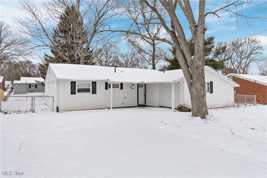 Check out this renovated 3 bedroom 1.5 bath ranch located in Brimfield Twp. in the Field Local School District. Located in a quiet semi-rural neighborhood, yet close to highways, shopping, and Kent State University. Easy one floor living with new eat-in kitchen with granite counter tops, new appliances including a gas stove and island. As soon as you walk in the front door, you will notice the freshly painted walls, new light fixtures, new floors and open floor plan. Large living room with slider leading to the side patio overlooking the good sized fenced rear yard. Down the hall features 3 bedrooms with 1.5 baths. Both bathrooms remodeled including new toilets, vanities, faucets, mirror and lights. New carpeting in all 3 bedrooms. There is an oversized 21x13 one car attached garage with first floor laundry with washer and dryer included. Too many updates to list all. This one will definitely make a great house to call HOME!