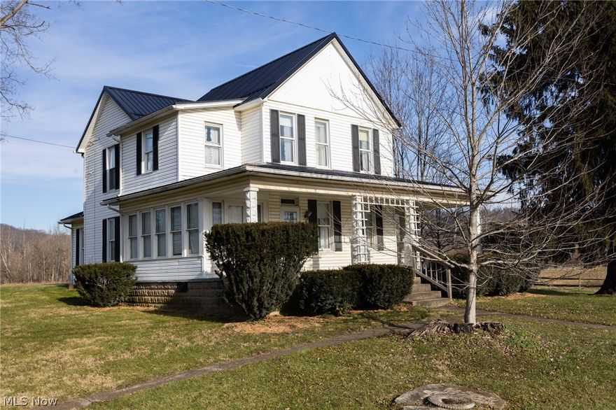 Auction 01/15 Just outside of town with 16 plus acres. 1880 farmhouse with character. It offers large rooms upstairs and down. New metal roof in 2019, large front porches, geothermal heating with propane back-up. House has been re-wired. Any mineral rights owner has transfer with the property.  Needs updating. 

Preview: January 15th 8:30 AM to 9:30 AM.

The property sells with a disclosed reserve of $75,000 (minimum opening bid).
The real estate sells in AS IS condition. The Seller is not making any repairs or giving any concessions.
The sale is not contingent upon a satisfactory inspection.
The sale is not contingent upon the Bidder(s) ability to secure financing. The buyer assumes responsibility for the appraisal gap, if any.
The successful bidder will sign and return within 24 hours the purchase contract and other applicable documents electronically following the close of the auction.
The successful bidder/buyer will deposit $5,000 (earnest money) by electronic transfer or ACH.
Buyer to proceed to close within (30) days of the auction.
Seller will provide and pay for owner’s title insurance, preparation of deed, conveyance fee, and the proration of real estate taxes.

Home will need new septic installed at buyers expense.
 A new survey for both parcels (required by county to transfer) will be seller's expense.