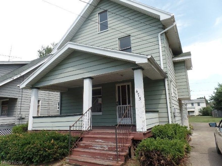 2 story home with full front porch and full basement. 3-4 bedrooms, heated attic could have another bedroom and a storage room, 1.5 bath, dining room and large living room with Artificial fireplace. Kitchen with eating area. Needs TLC, Ready to sell quickly. Taxes add Homestead back into it. Purchase property "As Is" "Where Is". Cash only.