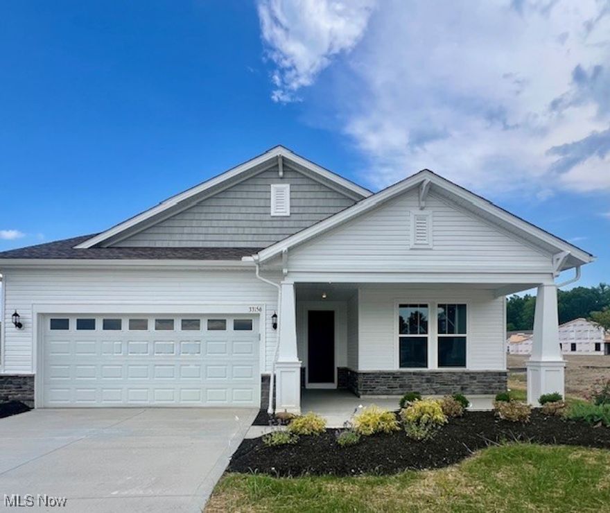 Spring Move-in! ! This ranch home offers the elegant, upgraded features that are popular with today's buyers. The striking open floorplan flows from the foyer into the kitchen, cafe and gathering room featuring a gas fireplace, and large windows. Beautiful features include stainless steel appliances, upgraded cabinetry with dovetail soft-close doors and drawers, oversized, quartz island, and wide plank, low maintenance flooring throughout. This home offers a front porch and is a perfect spot to curl up and enjoy a cup of coffee in the morning. The Mystique floorplan features 2 bedrooms, 2 full baths, flex room and a laundry room all on the main floor. On the second floor, enjoy the additional living space of a large loft, with an additional 3rd bedroom and full bath perfect for hosting visiting family and friends. This home boasts 9’ ceilings throughout the first floor, 8’ front entry door and 3-car tandem garage! The Retreat at Port West offers the ultimate in low-maintenance living including snow removal and lawn & landscaping maintenance, as well as a community pool and clubhouse! Come see this gorgeous home today! You will love the location close to shopping and dining in the heart of Avon Lake! Available in May!