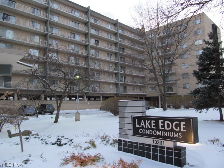 Be first or be sorry. Incredibly maintained 8 story condominium building. 1 bedroom 1 full bath ranch style condo featuring indoor heated parking with storage. Updated kitchen in 2009. Dining room, living room features large balcony over looking Lake Ave. Owner suite includes walk in closet and updated full bath. Ample visitor parking spaces. 2 laundry rooms on second floor. Amenities include: Weight room, heated kidney shaped pool, hot tub, outside patio, pool table, foosball, poker table, tv area, recreation area, party room and large lobby area. Easy access to Downtown, Cleveland Clinic, University Hospital, shopping, schools and places of worship.. Building is wheel chair accessible. Cats okay no dogs and no leasing.