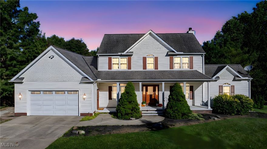 Need a convenient location but desire peace and serenity?  Come home to this one owner, 4 bedroom, 2.5 bath colonial with a partially finished basement sitting on 1.78 private acres on a cul-de-sac.  The entire first floor was designed with accessibility features. The first floor also features a two story foyer; living room with a fireplace; first-floor master bedroom, with an en-suite full bath; dining room with a wood tray ceiling; eat-in kitchen, large pantry, and all stainless steel appliances stay . Off the kitchen, you can enjoy the 4 season room with a built-in window seat overlooking the beautiful backyard with a sliding door to your backyard deck.  The second floor features the three remaining bedrooms and full bath; the third bedroom has the option to be a second floor master with access from the bedroom to the full bath.  The partially finished basement adds approximately 545 additional finished square feet to this home with a family room, game/bar room, and a flex room with a closet for whatever fits your needs.  Convenient to Routes 2 and 44 along with medical, shopping, golf courses, and Lake Metro Parks. Homes are not often available on Olde Stone Court.  Don't hesitate--schedule your appointment today.