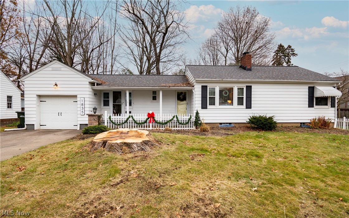 Welcome to 1835 12th St, a beautiful 2 bed/1 bath ranch in the heart of Cuyahoga Falls! Enter into the cozy living room with fireplace and continue into the dining room and extended kitchen. First floor abounding in natural light from the large windows throughout. Kitchen with light oak cabinets and an additional dining area where you can enjoy your breakfast or late night tea. The two bedrooms and updated bathroom round out the first floor. An enclosed porch connects the garage and rest of home and overlooks the stone patio. Large treelined backyard. New roof July 2020. Schedule your private viewing today!