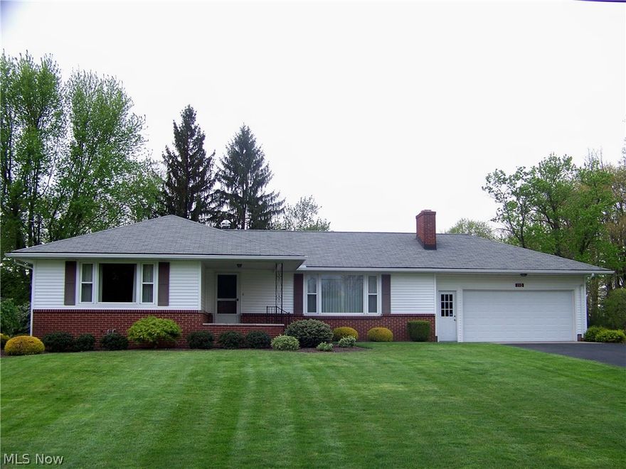 IMMACULATE ONE OWNER RANCH HOME on .78 ACRE LOT!  QUALITY BUILT!  This wonderful home features large Living Room/Dining Room combination with coved ceiling and sandstone gas log fireplace (could be woodburning); Kitchen with custom built cabinets, dinette area and all appliances; Master Bedroom with large closet and ceiling fan; Master Bathroom with shower; Two Additional Bedrooms with large closets and ceiling fans; Large Hallway Bonus Closet that could be future first floor laundry; Second Full Bathroom with bathtub and linen closet;  Hardwood Floors under living room, bedrooms and hall; Full Basement with potential Rec Room area that already has fireplace with a gas line; Basement also has Third Full Bathroom, High Efficiency Furnace, Central Air (2002), Hot Water Tank (2009),Glass Block Windows and Laundry Area with washer and dryer; Two Car Attached Garage with newer door/opener, attic access, electric, 220 line, drain, storage and hot/cold water; Blacktop Driveway with extra park