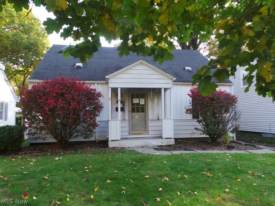 Cape cod home in downtown Cuyahoga Falls. 3 bedrooms, 1.5 baths. Updates include kitchen cabinets, kitchen floor and sink. Close to retail, dining and medical. Sold As Is.  FHA insurable w/escrow per HUD appraisal.