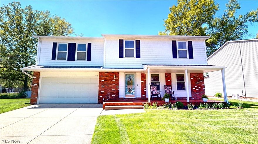 If you have been searching for that wonderfully updated colonial home on a quiet cul-de-sac, then your search may be over! Welcome home to 552 Vesely Court in the highly desirable Surfside area of Eastlake. The pride of ownership is immediately evident, and recent improvements include newer windows throughout, newer sliding glass doors, newer furnace and central air conditioning (2022), new hot water tank (2026), updated flooring, new fixtures, and much more. The heart of this home truly is the fully remodeled, entertaining kitchen which offers bar-style seating, a separate island and eating area, farmhouse sink, plus included black stainless-steel appliances. The hearth room / dining room has vaulted ceilings and a floor-to-ceiling masonry, wood-burning fireplace, which flows into the oversized family room with multiple sliders allowing beautiful, natural light in, and adding a second living space to the home. Just outside the glass sliders is the back patio which makes outdoor entertaining a breeze and allows for quiet mornings sipping your coffee. Upstairs, the home boasts four large bedrooms, two of which could easily be used as master bedrooms with dual closet spaces, and the full bathroom has been recently updated as well. The unfinished basement adds great storage or flex space and can offer unlimited possibilities for your needs of extra space in the future. A one-year Cinch Home Warranty is also included for the buyer at no additional cost. Call to schedule your showing before it is too late.