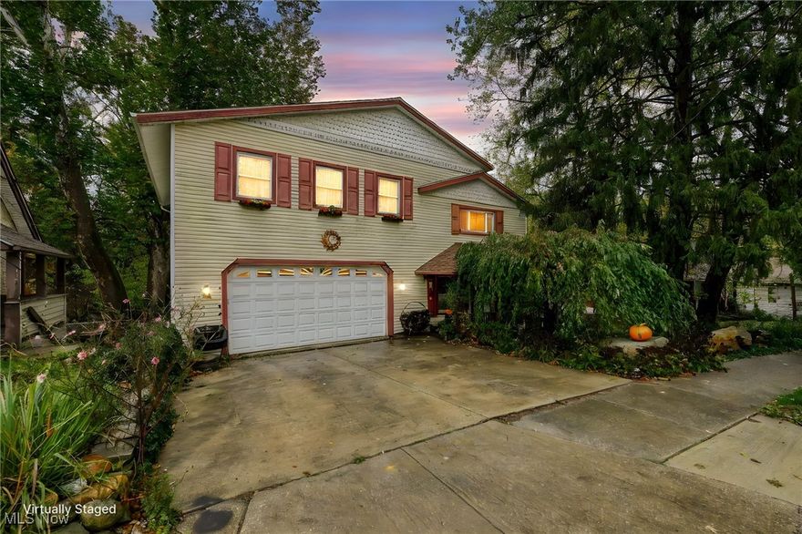 Spectacularly unique property in historic Bedford. Adjacent to Tinkers Creek and Bedford Reservation with amazing views. This home is situated to enjoy nature all around. Versatile floor plan allows for the maximum utilization of space. Large entry foyer with office or bedroom space, Great room is arranged in living, dinning and entertaining space. 4 possibly 5 bedrooms, Master bedroom is lofted over Great room with a balcony walk around the upper level. Decks off main level as well as basement walk-out level. 2 seperate accesses to upper level room.