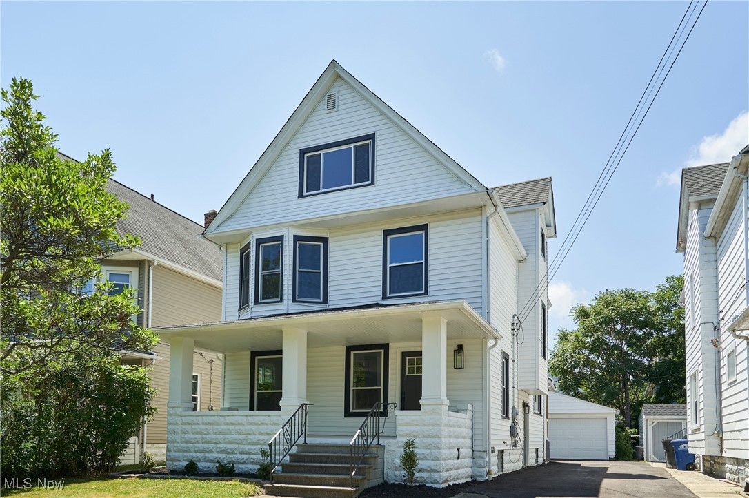 Welcome to this meticulously remodeled 2-story modern Colonial home w/ 5 beds 3 full & 1 half baths. This property harmonizes historic charm w/gorgeous contemporary amenities while offering spacious & comfortable living quarters. With a total of 2000 sq ft of living space, this home showcases an open-concept main floor. The kitchen features a massive center island, perfect for cooking, new cabinetry, backsplash, sink & all new appliances. While the living area provides an open, bright & inviting atmosphere. A new & convenient half bath is just off the kitchen area complete w/a granite counter vanity & tiled accent wall. New luxury vinyl plank flooring is featured on the main floor, & upstairs hallway, while new carpet can be found throughout the second & third floor bedrooms. You will appreciate all new lighting on every floor including a new chandelier in the dining area. For added convenience, two closets have been added to the main level for extra storage needs. The second-floor features 4 generously sized bedrooms all w/new carpet, paint, & ceiling fans. A brand new full bath w/new flooring, vanity & shower can also be found on this level. The third level comes complete w/an expansive en-suite, two walk-in closets & luxurious bath featuring a tiled walk-in shower, w/stationary glass wall & double vanity w/granite counters. The clean lower level adds a brand new full bath w/extra valuable storage space. Outside, you can enjoy the new covered back porch on the hot summer days. Many other brand new updates include, a central air unit, furnace, duct work, new windows, trim & moldings, doors, driveway, garage door & opener, the list goes on. You will enjoy easy access to local amenities, steps away from the school, near parks, shopping centers & dining. Don't miss out on this rare find!