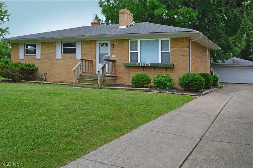 Welcome to this spacious Eastlake All brick Ranch. As you step into this lovely home, the charming living room welcomes you with a focal brick fireplace. Open concept kitchen with new sliding glass doors to the backyard. Home interior has been freshly painted including kitchen, baths and bedrooms. Brand New windows and doors throughout and features new carpet on the main level. Upstairs bathroom features new tub enclosure and flooring. Office/Den features beautiful wood shelving and french doors and can be utilized as a third bedroom. Full basement with second large feature fireplace, work/kitchen area, shower, laundry/bathroom, bonus room (which can be used as a bedroom/ office). Lots of storage space and character. Great community close to schools and all amenities. Close proximity to the YMCA/Jakse Park/POOL. City POS compliant! Hurry!