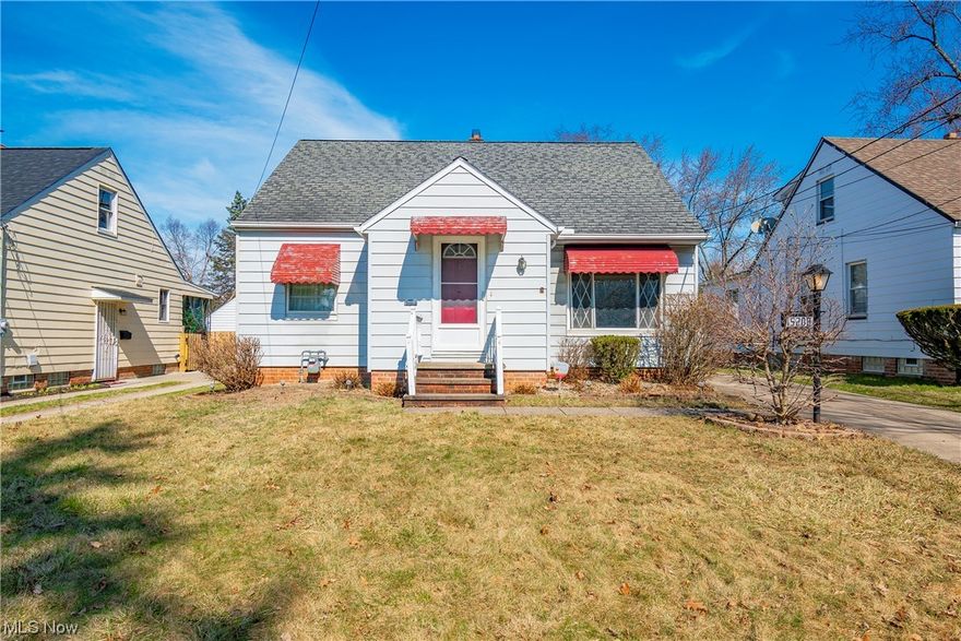 Welcome home to 15209 Woodbrook Avenue! This cozy bungalow boasts three bedrooms, one bathroom, and a finished basement. The main level features beautiful hardwood floors throughout. Enter into the main living area and continue into a fully applianced eat-in kitchen with access to the back patio. Venture upstairs to find a large and private owner's bedroom. The lower level offers a spacious finished rec room, additional room that can be used as an office, and a laundry room with plenty of storage. The backyard is great for entertaining, featuring a covered patio, fire pit, wood fence, and two car detached garage. Notable updates include: garbage disposal 2024, washer/dryer 2020. Don't miss your opportunity to own this home. Schedule your private viewing today!