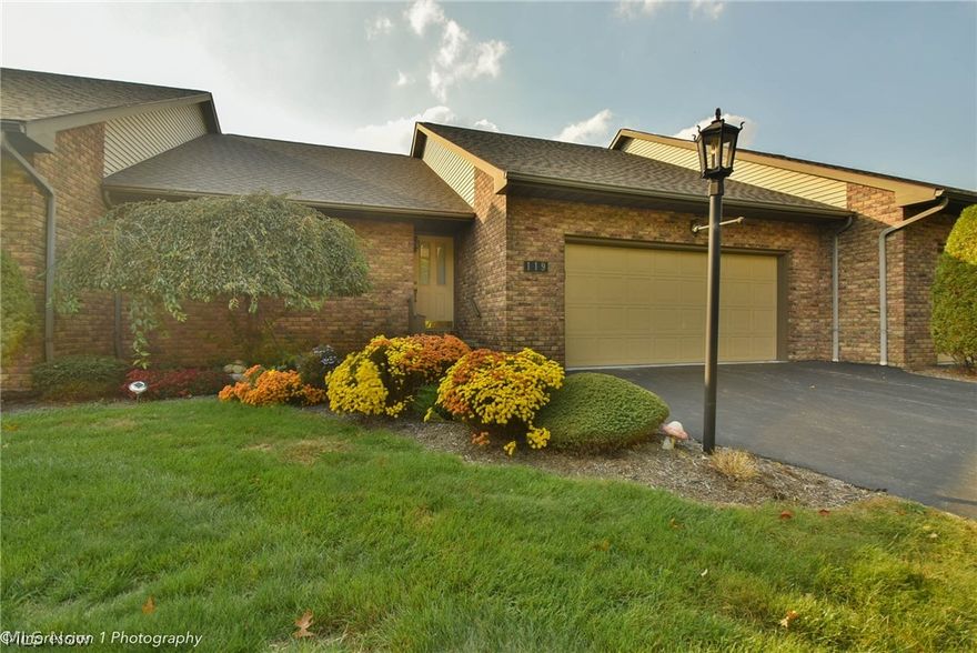 2 bedroom, 3 bath original owner ranch condo in great condition.  Large eat-in kitchen with appliances, formal living and dining room combo.  Heated sunroom surrounded with windows, vaulted ceilings, and sliding glass doors to the deck and peaceful yard area.  2 bedrooms and 2 full baths, and a 1st floor laundry complete the main floor.  The finished lower level adds a huge family room, work shop area, tons of storage, 2nd kitchen, and full bath.  2 car attached garage.  Great neighborhood!  Home warranty is included for worry free purchase!  Call today to schedule a private tour!