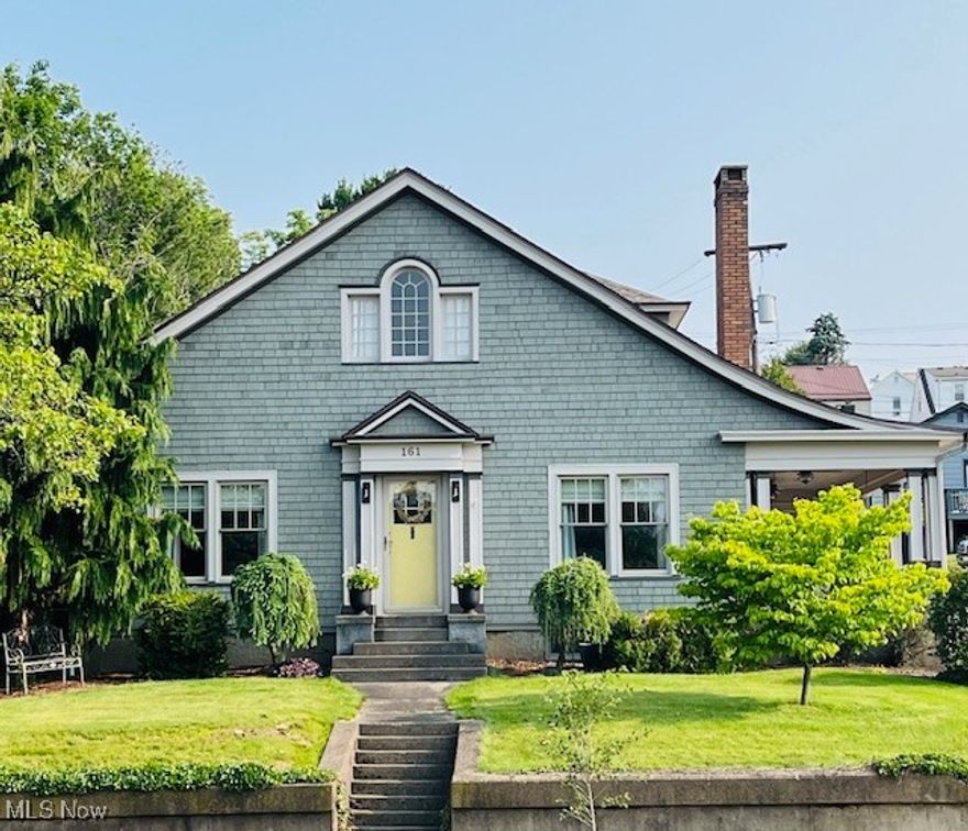 This is one home you need to view. Sitting in the heart of New Concord and the East Muskingum School District, this Cape Cod beauty has been meticulously maintained. Home features a newly remodeled kitchen with tin ceiling and Corian counters. It opens into a hallway where you will find a quaint ½ bath or into the dining room with its beautiful windows and coffered ceiling, drawing your eye into the large living room with a gas fireplace.  The Primary Suite which consists of bedroom/sitting room and en-suite, with anti-fog mirrors can be accessed from the living room or Kitchen hallway.
From the living room, up the natural wood staircase, you will find a cozy open seating area/den/library.
A full bath, 2 separate bedrooms and ample storage spaces complete the upper level.
Much of the woodwork throughout is original including the 1-inch-wide oak wood floors.

From the mudroom, the laundry area is just a few steps down to the unfinished basement area, 
where you will find the gas forced air furnace, tankless gas water heater and 200-amp electric service.

You will want to take advantage of the large, covered side porch or the rear semi-private patio.  The 2-car detached garage has its own 100-amp electric service, water access and a full loft that is 1/4 finished.  
What are you waiting for?  Qualified buyers please get your viewing booked.

Sellers have just replaced the cedar siding on the front and freshly painted the entire exterior of the home as well as the detached garage. A new asphalt shingle roof was put on the house and garage in 2023.
There are newly constructed shutters and rebuilt window boxes that may be added to home and garage at buyer’s desire.