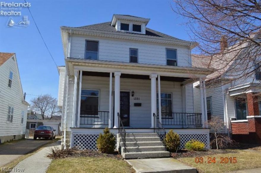 4 bedrooms 1.5 bath home with Character. Interior features include; some hardwood floors, original staircase, formal dining room, large kitchen, enclosed back porch some updates, full basement. Exterior features include; large front porch, fenced in back yard, off street parking in rear and More!! Property is being sold as is.