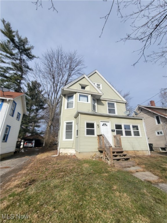 Nice Elyria duplex. Seller converted both units to electric baseboard heat about nine years ago. Enclosed front porch. Off-street parking. Down unit is a large one-bedroom, up is two bedrooms with a long-term tenant. Seller seeking cash buyers only, firm on price.