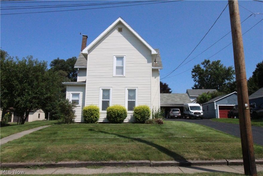 Great convenient location to many amenities.  This two story, three bedroom home has an open floor plan between the kitchen and the living room.  Additionally, there is a front family room and enclosed porch located at the front of the house.  Laundry on the first floor with a half bath as you enter through the back door.  Nicely, renovated bathroom on the second floor with three bedrooms.  Three car detached garage with attic storage and shed in back yard.  Large, oversized driveway allowing for plenty of parking.  Chattel Auction will be held onsite in the evening of September 9, 2021.  No showings will be allowed on auction day.  Car port located in driveway does not sell with the home.