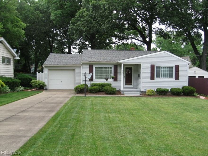 Lovely well maintained 2 possible 3 bedroom ranch with manicured lawn....every part of this lovely ranch has been well cared for... spacious master bedroom with two closets connected to possible third bedroom or study..... huge kitchen that looks out onto large and private patio. A must see at a great price! transom garage with access from side street as well.