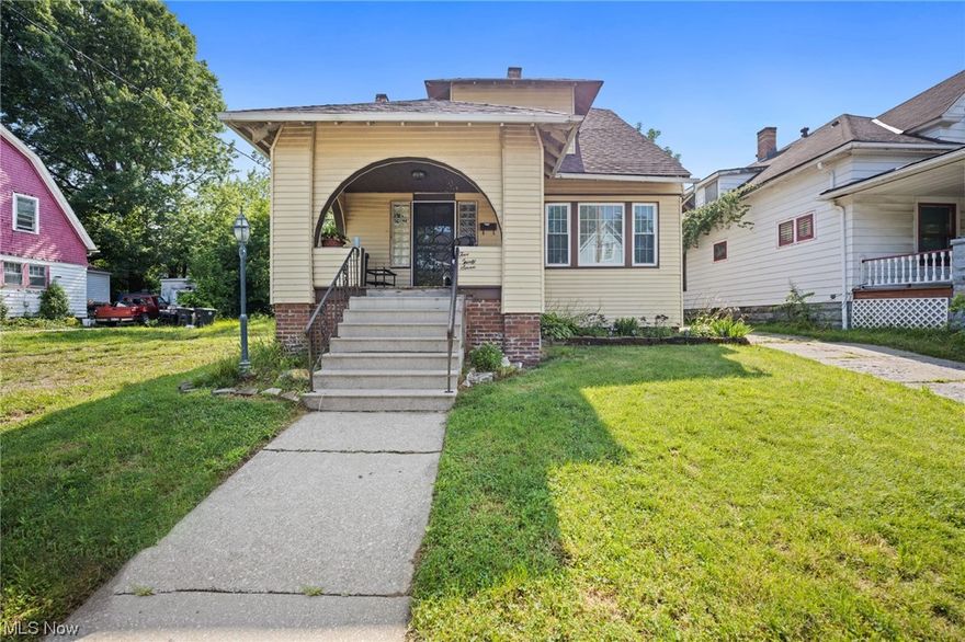 Welcome to 537 E 112th St, nestled in the heart of Cleveland's Glenville neighborhood. This meticulously maintained gem stands out as a true one-of-a-kind residence within the area! Stepping through the front door, you'll be delighted by the rarity of an open concept design for a home that dates back to 1916. The seamless flow from the spacious living room into the dining area creates an expansive and unobstructed living space that's ideal for entertaining. The front of the house boasts a well-appointed kitchen featuring newer countertops, cabinets, and fixtures, adding a modern touch while preserving the home's timeless appeal. A highlight of the main floor is the oversized and convenient first-floor primary bedroom, thoughtfully designed to accommodate any bed size and all your personal belongings. Originally two separate rooms, this bedroom has been transformed into a generously sized retreat with access to an updated full bath. On the second level, you'll discover two more nicely s