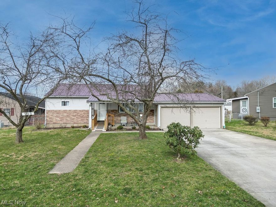 This charming two-bedroom, one-bathroom home features a cozy living room, dining room, and kitchen on the main level. The laundry room conveniently located off the dining room makes it perfect for one-floor living. The basement offers a bonus room and ample storage space. Access the fenced in backyard and covered back porch from the kitchen, with ramps installed for accessibility at both entrances. The property boasts a flat, level yard, 2-car garage, and a concrete driveway. Updates between (2016-2023) include a metal roof, siding, HVAC system, and ramps. Don't miss out on the possibilities this home has to offer!