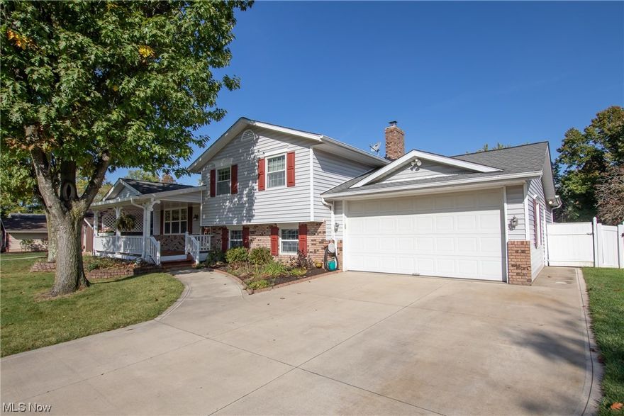Welcome home to this unique 4 BR Split-level in Eagle Oaks subdivision in Brunswick.  This home has many custom features including a covered front porch, a huge kitchen addition and a spacious 3 car garage. It has been well maintained by the same owner since 1988.  It offers an open floor plan with 2,934 square feet of living space plus a partially finished lower level (rare 4 level split!)  At the heart of the home is the enormous eat-in kitchen with vaulted ceilings, skylights, cherry cabinets, a huge center island and comes with all the stainless steel appliances. The kitchen is open to the L-shaped living room & dining room also with vaulted ceilings. There is a spacious family room with laminate flooring, a brick wood burning fireplace and a sliding glass door to the patio in the fenced in backyard. Off the FR is the 1st floor BR & a full bath. There are 3 additional bedrooms on the 2nd floor plus another full bath.  If you need an area for a workshop, or a space to work on a car, or any other hobby check out this garage.  It even has a 2nd garage door to the back yard. Bonus is the huge crawl space under the addition. It has built in shelving giving this home boundless storage space.  This home is in move-in condition and the perfect place for entertaining all your friends and family.