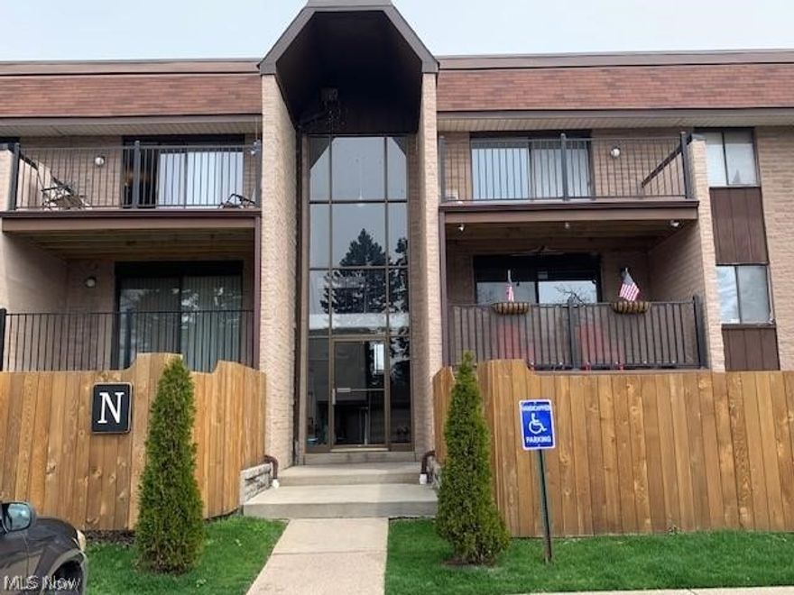 Adorable two bedroom, one bathroom condo, master bedroom with walk-in closet. Private, fenced in patio. Shared laundry area for Unit N available on the second floor with each unit having their own locked cabinet to store their laundry detergent and other laundry items. Condo has one covered garage space with large storage area.  The complex offers tennis courts and a pool.