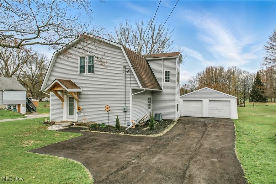 This beautifully updated/remodeled three bedroom, 2.5 bath vinyl sided home in the sought after Champion School District is situated on an acre of property. It's your own Staycation! The weather is warming up so you'll be able to enjoy the inground swimming pool soon! If you need to get out of the sun the covered patio is the place to be! The partially fenced backyard in the pool area extends beyond the fence in the parklike setting almost to the golf course. Roast your marshmallows or cook hot dogs on one of the two fire pits! Welcoming you to the large, open concept first floor you'll find a cook's delight kitchen, all stainless steel appliances, granite countertops, double sink in the island/breakfast bar, two pantries, living room with electric fireplace that changes colors, ½ bath, and large eat in space all with hardwood flooring. The third bedroom/office which is carpeted adds extra space. Take a walk up the steps to the open hallway space featuring the laundry area with built-ins. The master bedroom features a walk in closet and take a peak behind the mirror you'll find extra storage, floating vanity in master bath, commode with bidet, soaking tub and ceramic heated flooring with French doors taking you out to the Trek floored balcony. Second bedroom with built-ins and laminate flooring. Second full bath with floating vanity, rain shower head, laminate flooring. So many more features! Furnace and a/c - 2023. Plumbing, electrical, and drywall newer. Within 5 miles of Mosquito Lake. Two golf courses close on Champion Ave. Don't delay - make your appointment now!