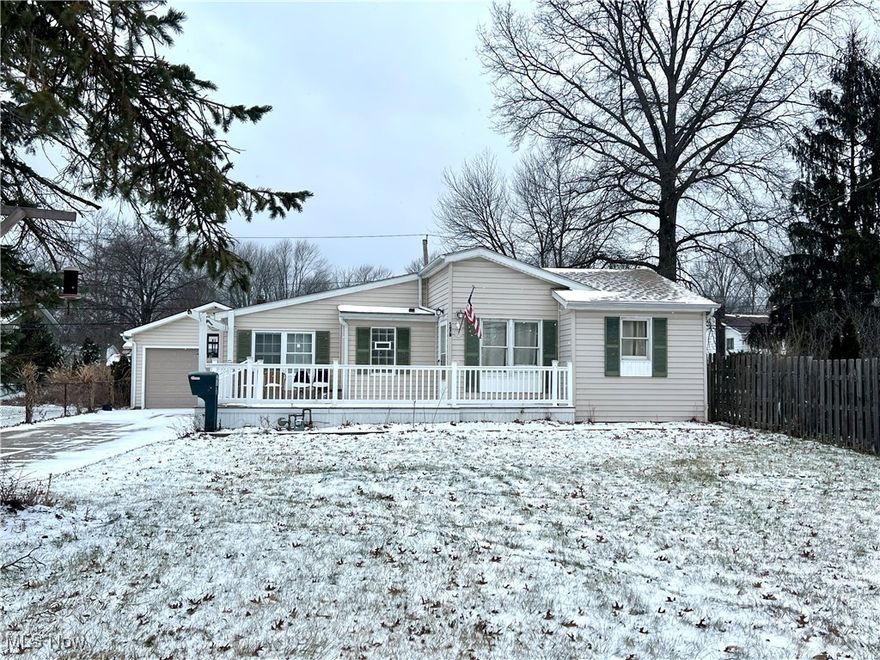 Step inside this charming 3 bedroom and 2 full bath ranch in a quiet neighborhood. Upon entrance, you'll be greeted through a quaint entryway with bright natural light. The entryway leads you into the cozy living room where there is plenty of room to spend time with your family or friends. Follow the vinyl flooring throughout the first floor into the beautiful and open kitchen. With matching Frigidaire, stainless steel appliances and white shaker-style cabinets, this large eat-in kitchen is perfect for entertaining a group! In addition to the copious amounts of cabinetry, this kitchen is also equipped with a pantry for additional storage. Off the back of the kitchen is a great screened in porch, perfect for additional storage or to catch a summer sunset. The primary bedroom is at the front of the house with a full ensuite, while the remaining two bedrooms and additional full bathroom are off the kitchen. This house comes with a 2-car, detached garage in the back of the house and a beautiful porch in the front. Situated on a quiet street just minutes away from North Olmstead schools, libraries, shopping, and entertainment, this house truly has it all! Call your favorite Realtor today.