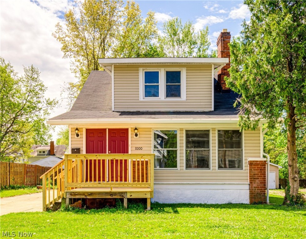 Don’t miss out on this totally remodeled craftsman colonial in West Akron. The professional contractor spared nothing in adding all the right touches to this home. The 4-season sunroom across the front of the home, allows the sun to shine in on all sides. The living room is perfect with a fireplace and built-in bookcases. The dining room is the ideal size for family meals. Glass Panel French Doors separate the kitchen from the dining room with a touch style. You will love cooking in your new kitchen. Re-designed and present beautiful natural light, new wood cabinets, accenting countertops and LVP floors. The first floor also features a large 1st floor owner’s bedroom. A spacious full bath with shower, timeless tile and storage completes the main living area. The upstairs has two large bedrooms and a new bath completed with new tub and tile, vanity, sink and faucets. New LVP flooring and carpet throughout the home. Furnace is approx. 7 years new; roof and water tank were replaced in 2024. The electrical box with 200-amp service and plumbing for kitchen and 1st floor bath has been updated. The unfinished basement was previously waterproofed and has plenty of space to finish into additional recreational area and storage. There is nothing to do, except move in and enjoy living in your new home.