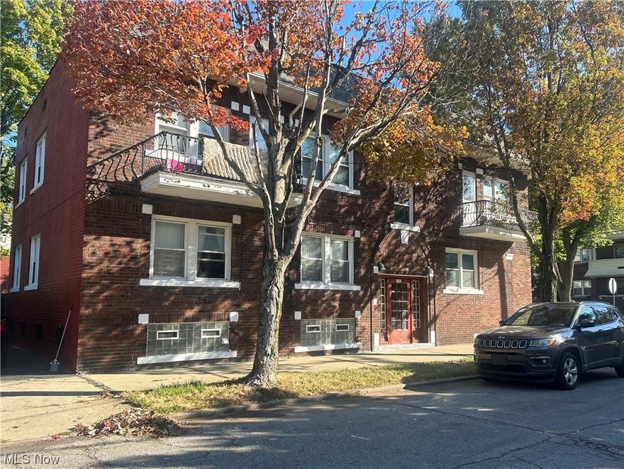 5 Unit fully occupied apartment building, all brick.  Great location close to the Shaker Square with many shops and restaurants. This property includes three 2-bedroom apartments and two 1-bedroom apartments each with their own bath.  Laundry room in basement and additional tenant storage.  Two car garage is not rented.  This property has been well maintained including large ticket upgrades to electric, windows, flat roof, furnace etc. with the current owner. Coin operated washer and drier to stay with property.