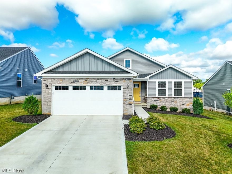 Don't miss out on this move-in-ready stunning 2022 Dominica Spring-style ranch in the Norton community! This home features 3 bedrooms, 2 full baths, and a convenient laundry room steps from the Master Suite. The master suite has a walk-in shower. The property boasts a new completely fenced-in yard with a patio and deck installed to create your backyard oasis. A beautiful open great room and kitchen with a walk-in pantry, stainless steel appliances, and more is offered. The full unfinished basement is ready for your creativity. Embrace low-maintenance living where you'll never have to mow your lawn or shovel your driveway again.  This Community has its own dog park and beautiful sidewalks. Fences and sheds are permitted. Live the life you want in this fantastic property!