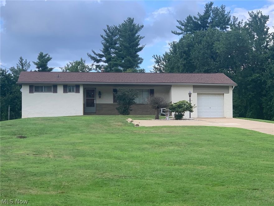 Ranch home sitting on almost 1 acre of property.  Home does need updated but has been well maintained by one owner.  Spacious living room with oversize picture window, eating kitchen with sliding door to back patio.  Based on wood floors in closets, we believe there is hardwood floors under living room and bedrooms but do not know condition.  Poured concrete pad with basketball hoop and shed in back yard.  Cover front porch with nice landscaping and a poured concrete driveway.  Newer roof and HVAC. #1569