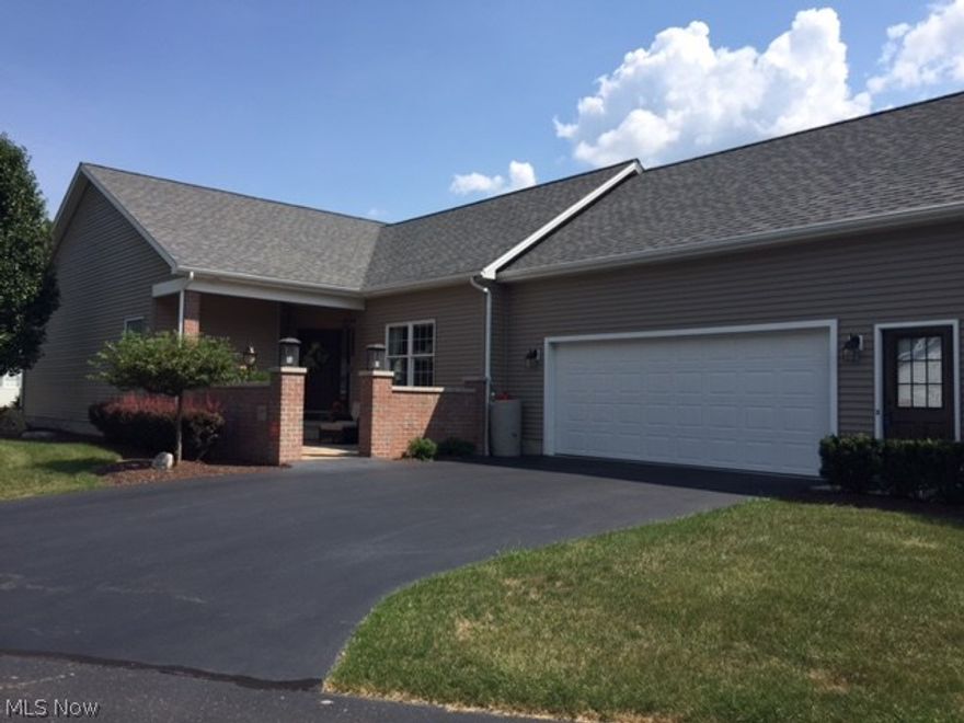 This custom Ranch Villa offers everything you could possibly want and has been meticulously maintained.  High end appliances and quality throughout.  Vaulted ceilings are magnificent.  Stacked stone wall in Great room adds a fabulous look to this Villa.  The gourmet kitchen offer maple cabinetry and oversized granite island. The master bath has a spa feel and oversized shower.  Relax out back on the 2 tiered back patio overlooking pond & fountain.  A must see!