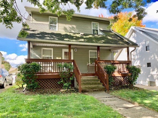 Charming and well cared for colonial Firestone Park! Clean, bright and sunny home with lots of natural woodwork and beautiful built ins. Eat in kitchen, formal dining room, decorative fireplace, updated bathroom. Great front porch to enjoy! Full basement, including newer furnace and tankless water heater. Oversized detached garage with opener and fully fenced back yard!. Located in a lovely residential neighborhood. Dont miss it!